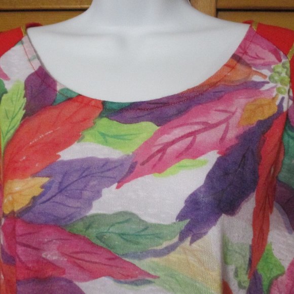 Ellen Negley Christmas top lightweight stretchy unique size L - Picture 5 of 6